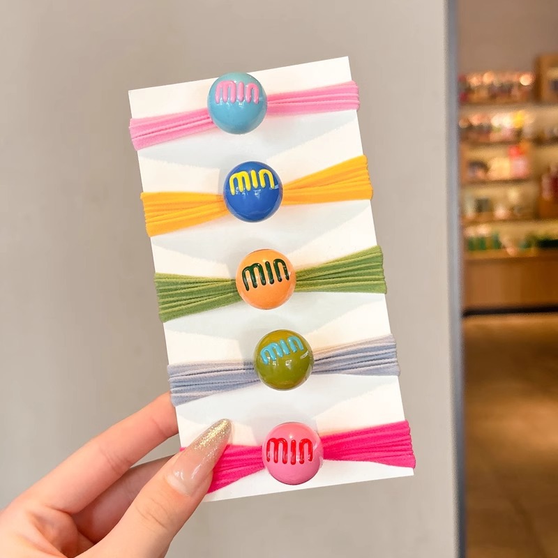 Toalla de color caramelo para niños, lazo para el cabello, cuerda para la cabeza de cola de caballo alta, cuerda para el cabello duradera de alta elasticidad para niñas, banda de goma para la cabeza