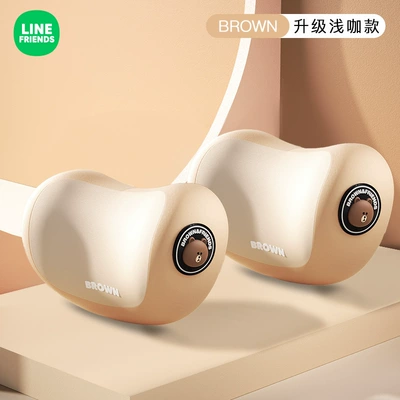 Headrest, Car Headrest Driving Neck Pillow - brown-bear-soft-rebound-cloud-memory-foam-set-of-two-light-brown-headrests