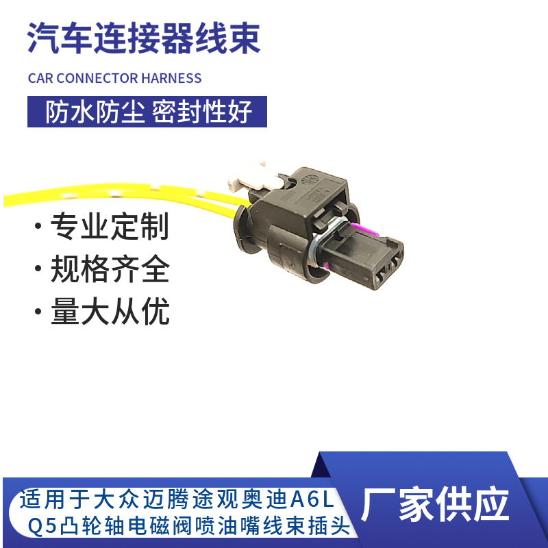 适用于大众迈腾途观奥迪A6L A4L Q5A5凸轮轴电磁阀喷油嘴线束插头
