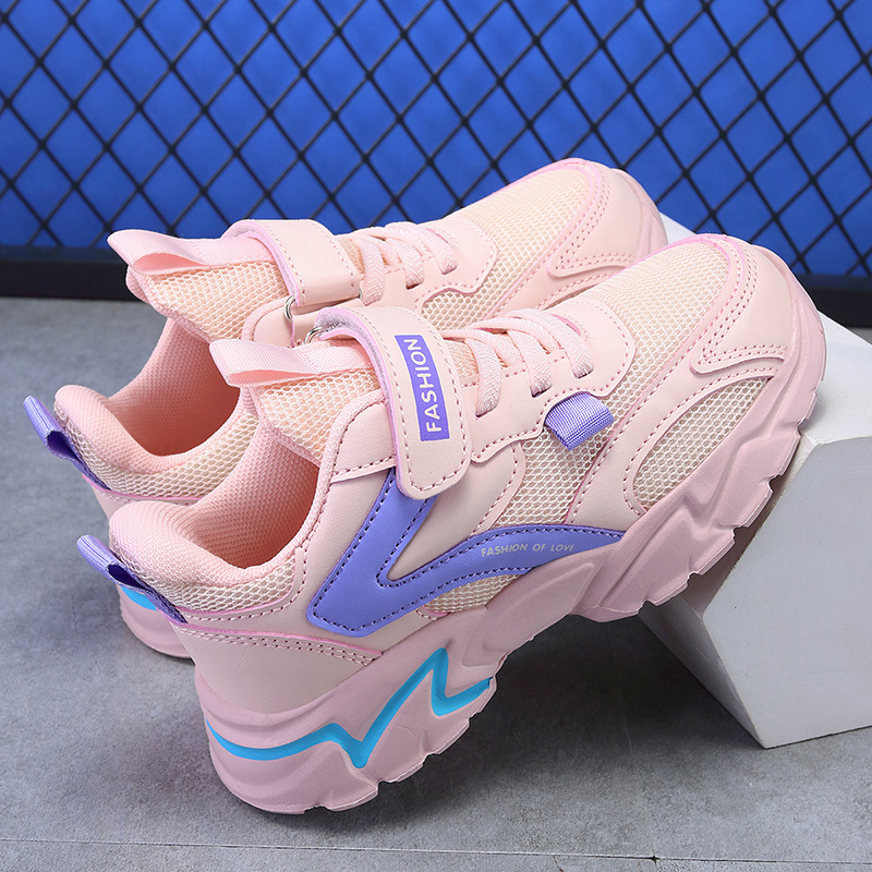 Zapatos para niños primavera nueva malla doble transpirable niñas zapatilla media y niños grandes niño pequeño zapatos para correr zapatos para niños