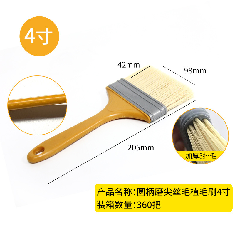 Cepillo de pintura personalizado cepillo de plantar cepillo de rayón de punta de molienda cepillo de limpieza de cepillo de barrido de cabello fábrica al por mayor
