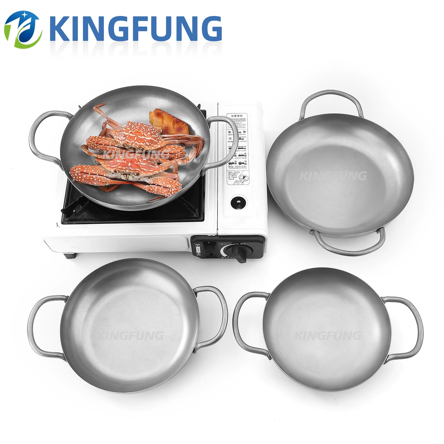 Горшок из нержавеющей стали 304, сухая кастрюля с двойными ушками в стиле ретро, горшок для риса с выпеченными морепродуктами, маленькая кастрюля, сковорода, неглубокая кастрюля, уличные инструменты