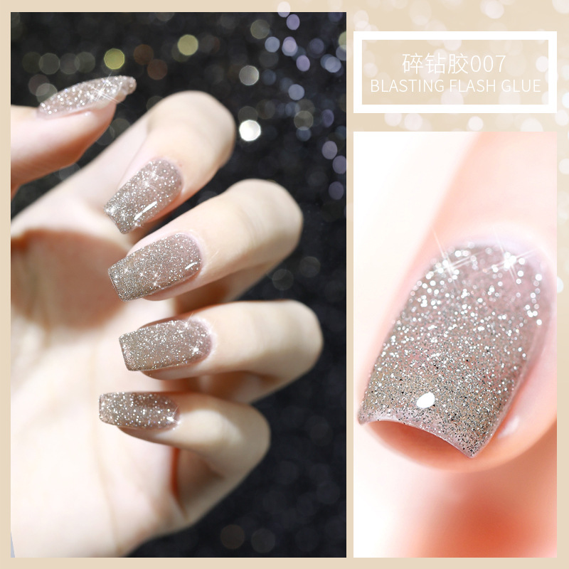 KaSi Diamond Nail Polish pegamento 2021 invierno Nueva celebridad de Internet esmalte de uñas polvo de discoteca Super Flash reflectante cristal diamante flash pegamento