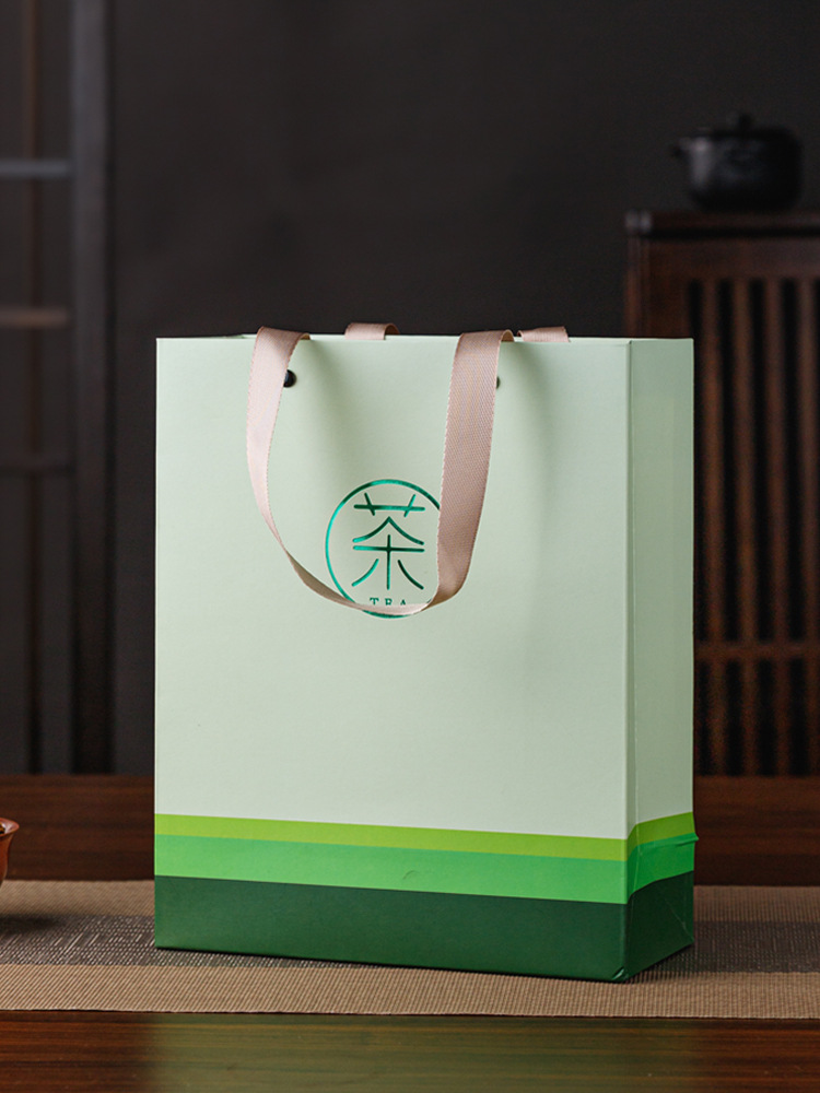 茶叶手提袋礼品袋绿茶红茶通用礼袋纸袋一斤装茶叶包装袋
