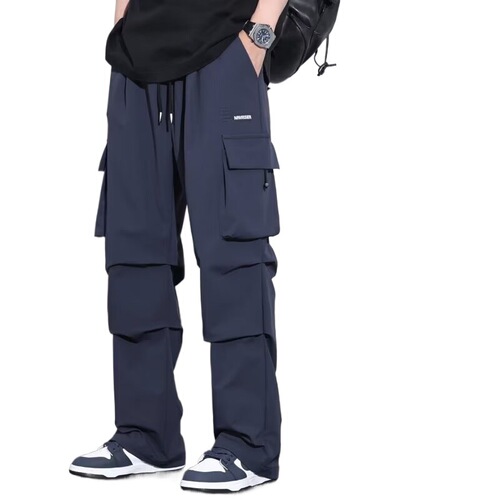 American-style trendy brand work pants for men—spring loose-fit straight-leg pants; stylish casual trousers for boys, perfect for spring and summer.