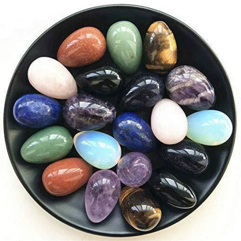 Набор минералов из натурального кристалла, сырой каменной руды, пятиэлементного каменного яйца, в подарочной коробке, украшения, пасхальные яйца, декоративная подарочная коробка