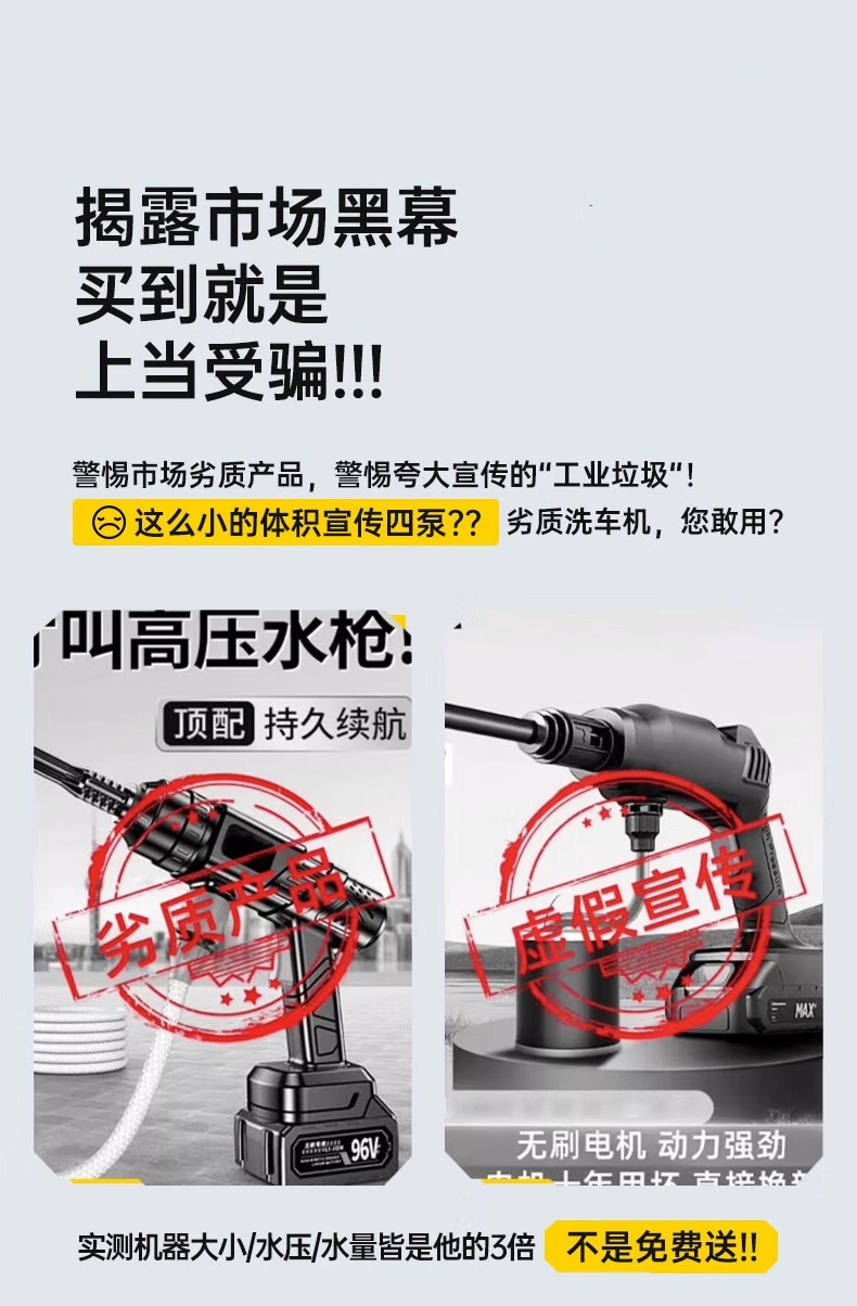 Wireless Car Washing Machine Portable Car High-Pressure Water Gun High-Power Car Lithium Battery Household Electric Car Washing Artifact