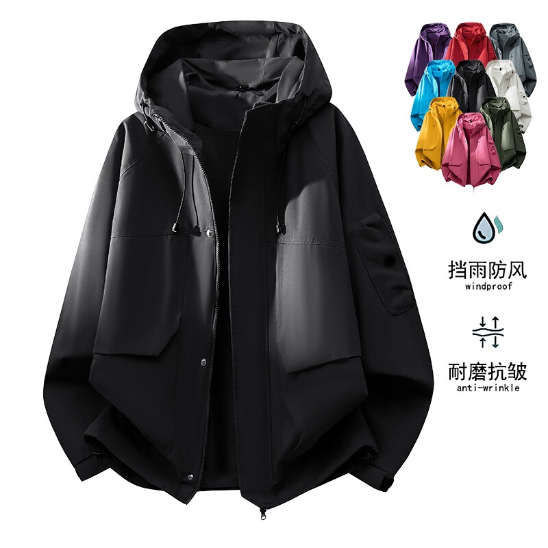 Multiple Color Options New Couple's Spring and Autumn Softshell Jacket with Large Pockets, Windproof and Waterproof Outdoor Fashion Casual Jacket