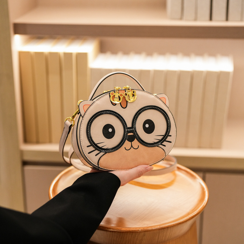 Beibao Baoyuan 新しい漫画デザイン猫スタイルのポータブル小型バックパックストリートトレンドショルダークロスボディバッグ女性用|undefined