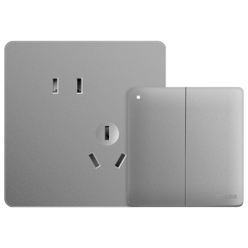 Delixi switch socket 86 matte matte gray one-open dual-control five-hole usb wall concealed panel wholesale