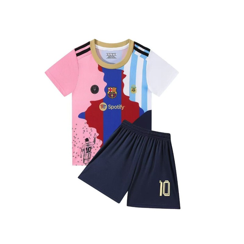 26 New Football Uniforms Kidsren's Jersey Short-Sleeved Shorts Suit with Number Real Madrid Ac Digital Printing Sports Running t