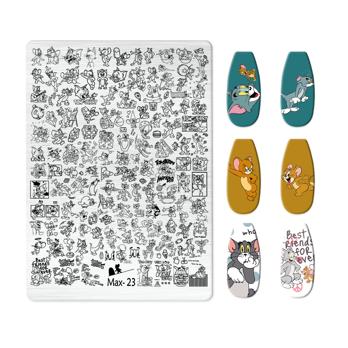 Explosions Super Large Nail Art Egg Plate Nail Art Steel Plate New Technology Cute Nail Art Bow Frosted with Back Plate