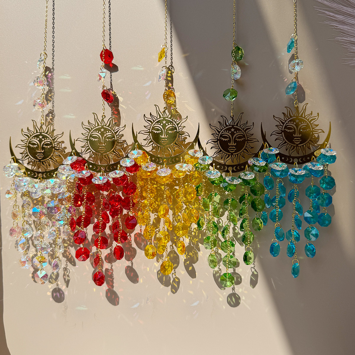 90g Weight Suncatcher, Wind Chime Home Textiles & Decor Type 1 Piece Quantity Housewarming, Graduation, Birthday Occasion Crystal Material Sun Pattern Simple Style Style Simple Style Sun Crystal Suncatcher Wind Chime Wall Art 1