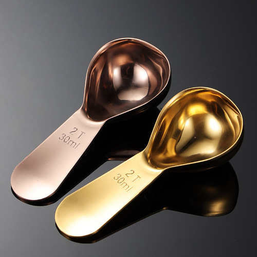 Aion 304 stainless steel measuring cup measuring spoon titanium PVD colorful kitchen baking tools cross-border mirror polished tea spoon