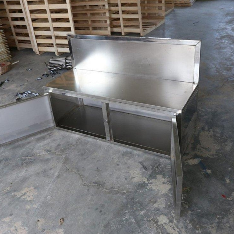 silla plegable tipo caja durable de fabricación mecánica de caja de asiento de almacenamiento de acero inoxidable para refugio de mina