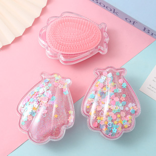 Comb Hair Smoothing Comb Shell-Shaped Fan-Shaped Hand-Held Comb Girl Cute Creative Convenient Household Shell Comb