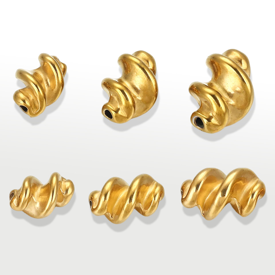 Acero inoxidable irregular torsión cuentas de cuentas de acero titanio Europa y América DIY collar de pulsera accesorios impermeables