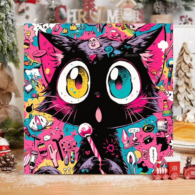 子猫デジタル油絵 diy 着色かわいい漫画動物手作り子供のシンプルな油絵装飾卸売|undefined