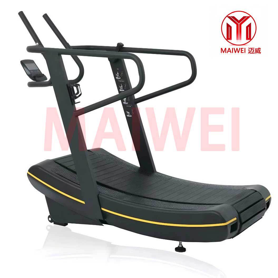 Gimnasio Caminadora de correr de superficie curva comercial indoor sin potencia Equipo de ejercicio mecánico de auto-peso silencioso aeróbico