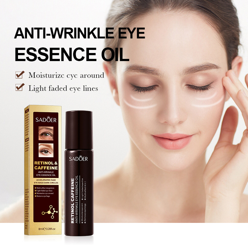 All-English Eye Serum Oil SADOER Retinol Caffeine Improves Dark Circles and Puffiness for Cross-Border Wholesale