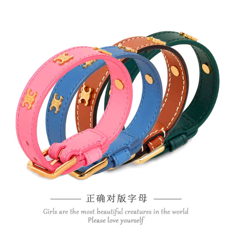 CE Arc de Triomphe pink bracelet female leather bracelet light luxury niche exquisite high sense bracelet bracelet bracelet belt