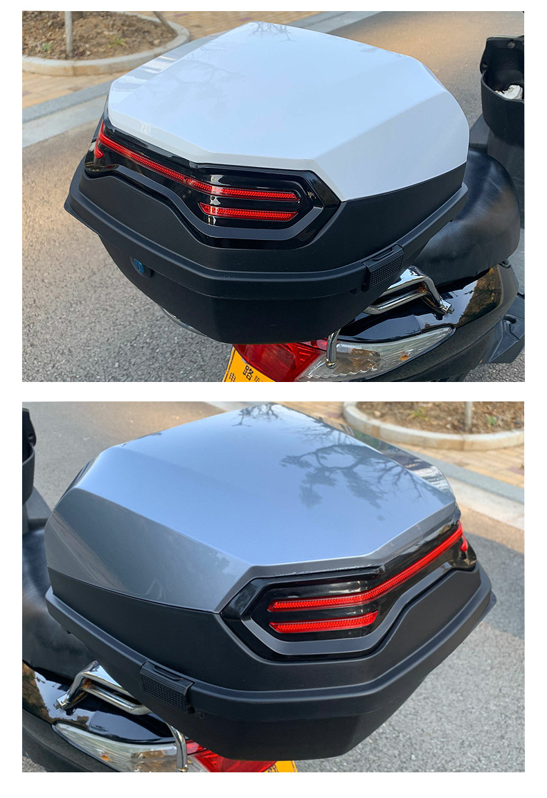 General motorcycle trunk large capacity non-aluminum alloy tail box pedal electric car rear trunk large toolbox
