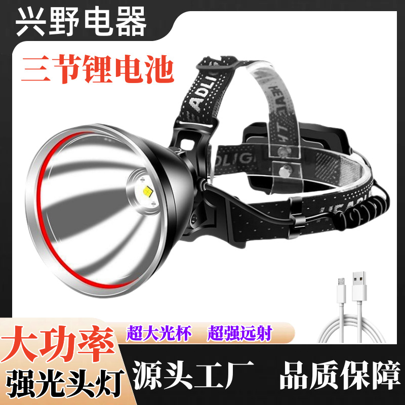 Nueva alta potencia P70 faro fuerte luz Super brillante noche al aire libre pesca reflector cabeza-montado USB recargable lámpara de minero al por mayor