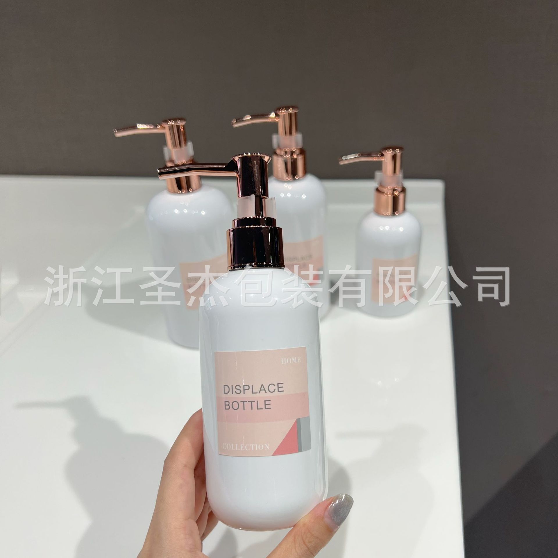 Boston hombro redondo sub-botella de loción de estilo nórdico PET de gran capacidad sellada a prueba de fugas cuerpo de botella engrosada botella de plástico