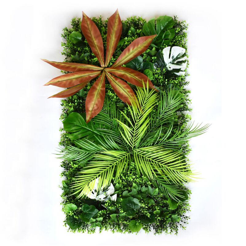 跨境热卖仿真植物墙造景装饰假花墙尤加利米兰装饰植物塑料背景墙|undefined