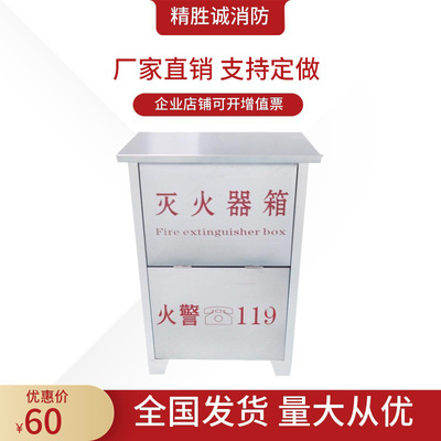 厂家供应定做加工4kg*2不锈钢干粉灭火器箱白钢201及304消防箱|ms