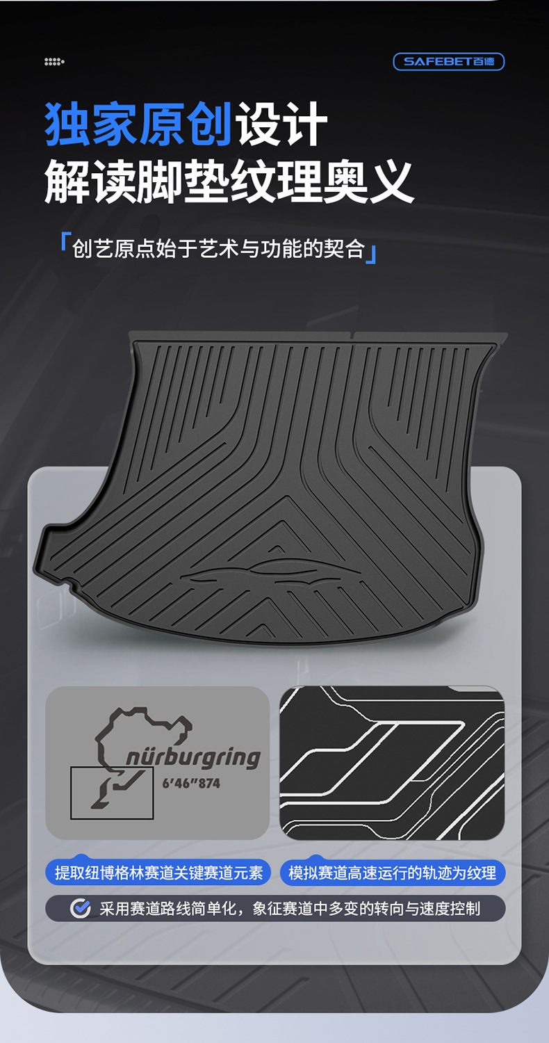 Suitable for Xiaomi Su7 Su7 Ultra Yu7 Special All-Weather Tpe Car Trunk Mat Car Accessories