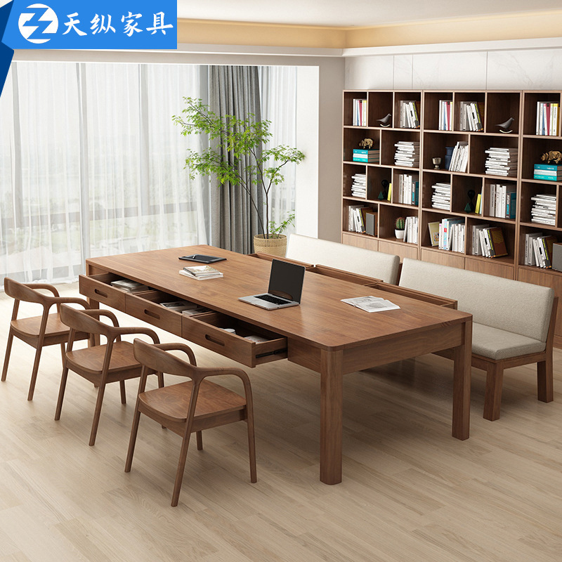 Tianzong American Solid Wood Office Table and Chair Desk Household Small Apartment Living Room Conference Table Long Table Commercial Training Table Tianzong American Solid Wood Office Table and Chair Desk Household Small Apartment Living Room Conference Table Long Table Commercial Training Table