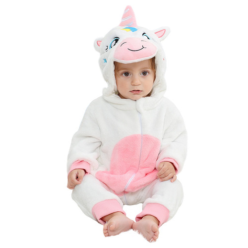 MICHLEY Animal Shaped Onesie Baby A Class Flannel Crawling Suit Cross-border Flannel Crawling Suit Onesie 