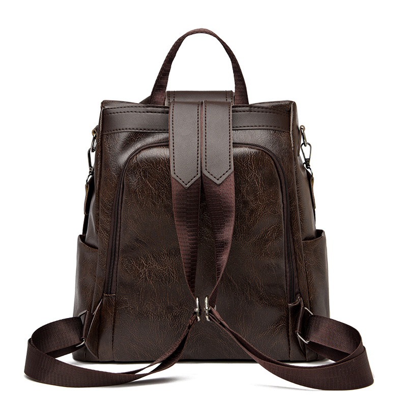 Mochila de mujer 2022, diseño europeo y americano, cuero suave texturizado, gran capacidad, mochila de viaje de comercio exterior