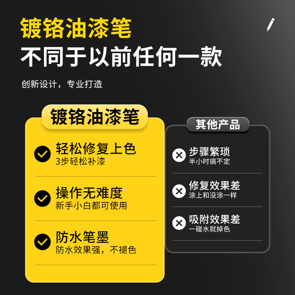 Cromado marcador modelo DIY colorante metal pintura pluma impermeable espejo metal pluma resalte metal nail art pen