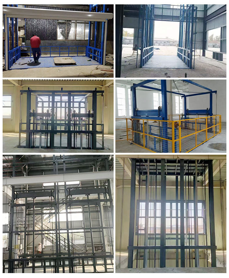 Freight elevator manufacturers supply 5 tons 10 tons workshop hydraulic lifting platform large fixed rail chain elevator