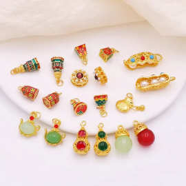 diy沙金毛豆葫芦茶壶福袋宝塔秤砣六方金钱屋车载耳饰发饰配饰