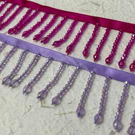 手工钉珠丝带水晶流苏吊坠DIY窗帘灯饰舞台苗族服装辅料