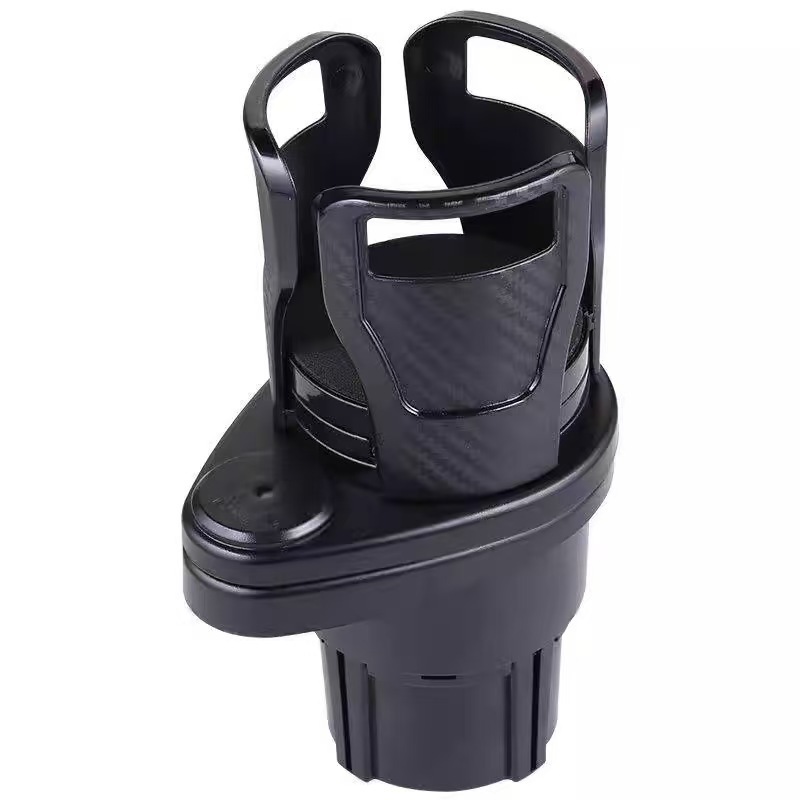 New Multifunctional Car Cup Holder Carbon Fiber Cup Holder Car Dashboard Drink Holder One-To-Two Double-Layer Cup Holder