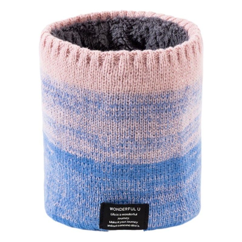 Men's Autumn and Winter Velvet Thickeneded Neck Scarf Women's Double-Layer Warm Knitted Neck Scarf Outdoor Cycling Scarf