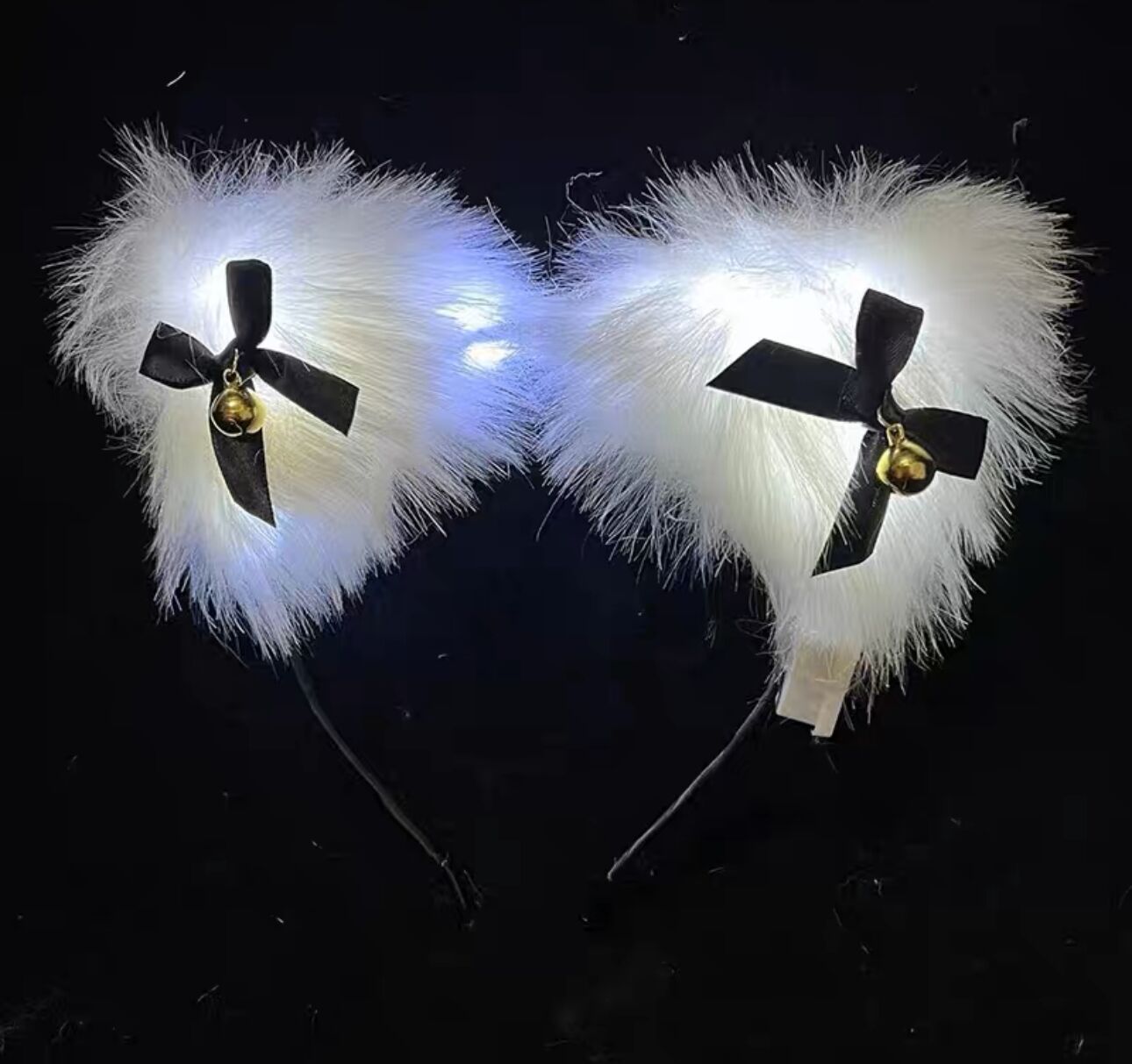 Brillante zorro orejas cinturón de cabello lámpara ángel cinturón de cabello super inmortal cinturón de cabello red rojo lindo gato orejas tocado plumas conejo