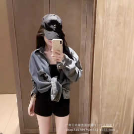 高定版26新款CE刺绣凯旋门水洗牛仔衬衫外套女 宽松百搭休闲上衣