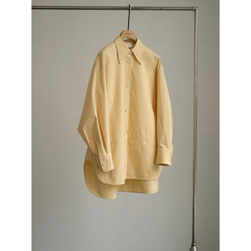 Ready Stock with Eyes Closed! Italian Dli Jin Mouth Cotton Silhouette Loose Short Front and Long Back Silhouette Shirt