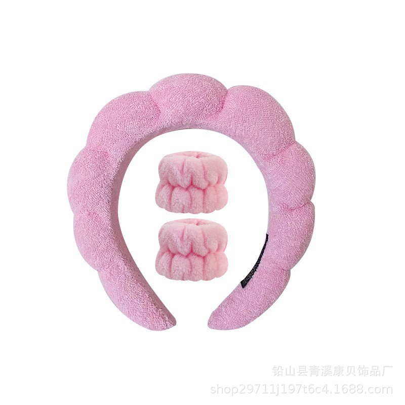 Diadema de esponja retorcida Amazon 2025, diadema de calavera alta, pulsera, diadema de pelo retorcida de felpa, diadema para lavado de cara para mujer, accesorios para el cabello