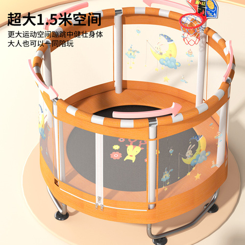 Children's trampoline home use indoor baby jumping bed for kids and adults universal fitness with safety net toy trampoline