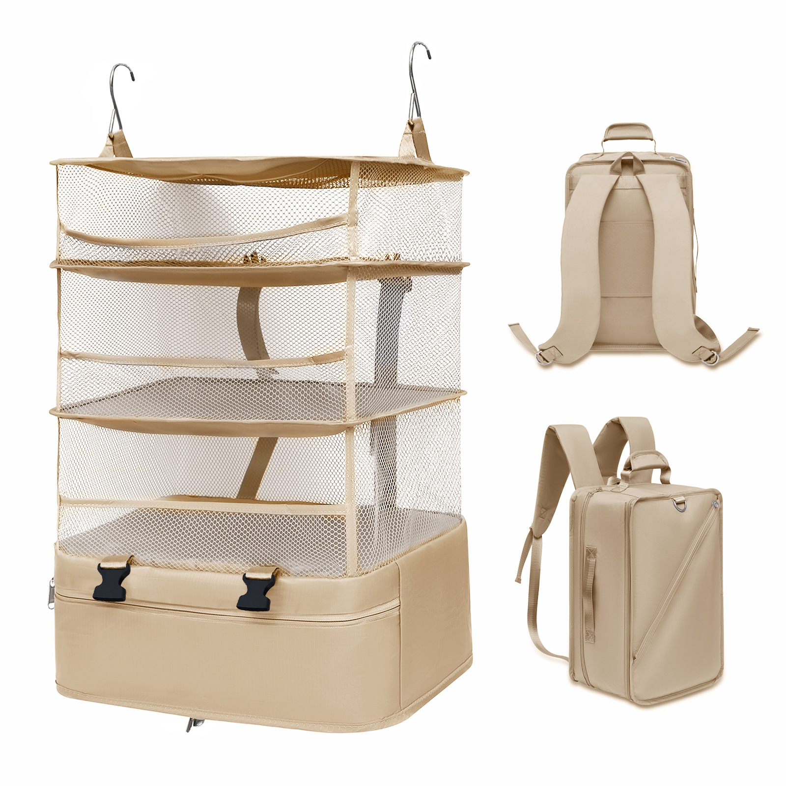 Bolsa de almacenamiento de artículos diversos montada en la pared para ropa y ropa, bolsa colgante de tres capas, bolsa colgante para libros, bolsa de almacenamiento práctica image 26