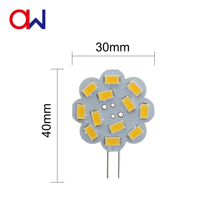 G4LED 2W 12V/ACDC 12SMD5730 лампочка 120° без мерцания круглая пластина низкое напряжение маленькая вставка лампа