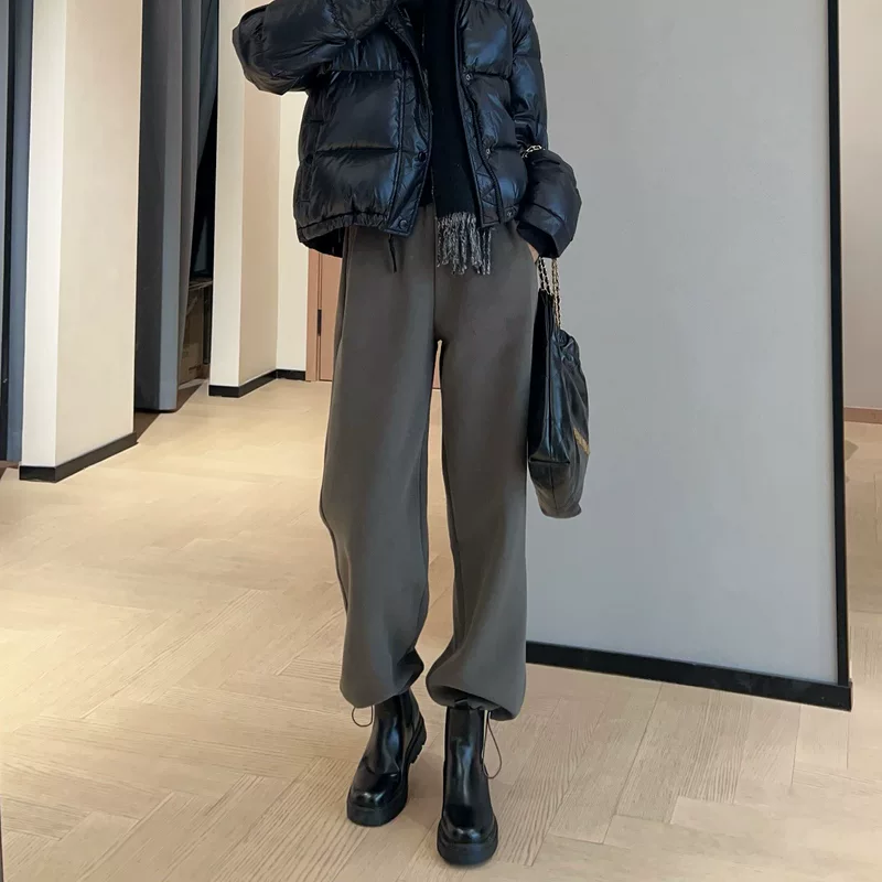 Winter warm trousers with down for leisure
