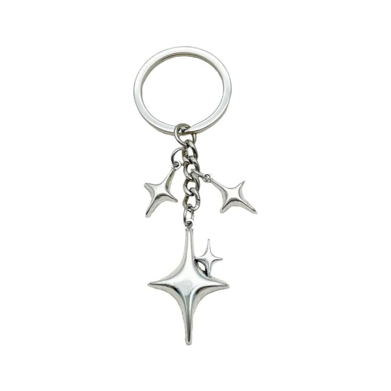 Manufacturer's Ready-Made Crystal Star Moon Keychain Holiday Car Keychain Backpack Metal Pendant Keychain