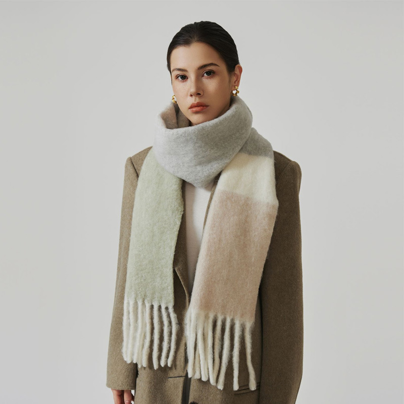 Nuevo bufandas de lana estrechas mujeres otoño y invierno alto impacto de color calentamiento alargado espeso universal flange buñuelo al por mayor